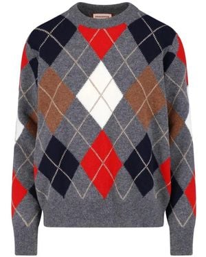 &Daughter Ava Argyle Wool Jumper - Blue