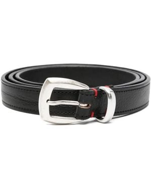 Eleventy Buckle-Fastening Leather Belt - Black