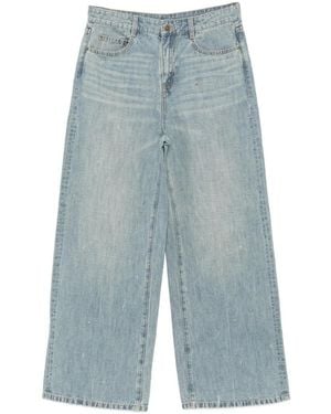 JNBY Pin-Embellished Wide-Leg Jeans - Blue