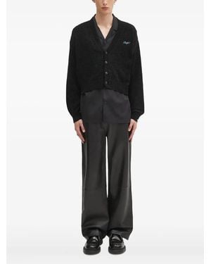 A Bathing Ape Cardigan Crop Con Ricamo - Nero