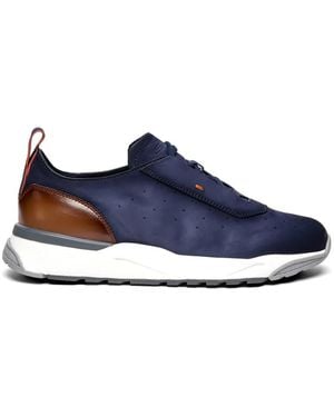 Santoni Perforated-Detail Trainers - Blue
