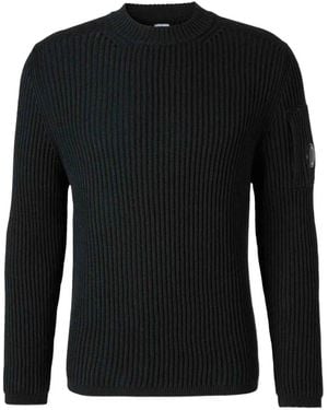 C.P. Company Ribbed Round-Neck Sweater - Black