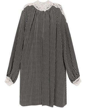 Chloé Lace-Trimmed Geometric-Print Mini Dress - Grey