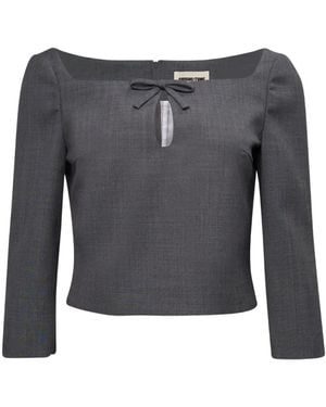 ShuShu/Tong Bow-Detail Top - Grey