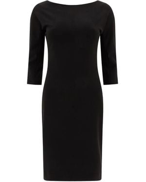 F.it Boat-Neck Midi Dress - Black