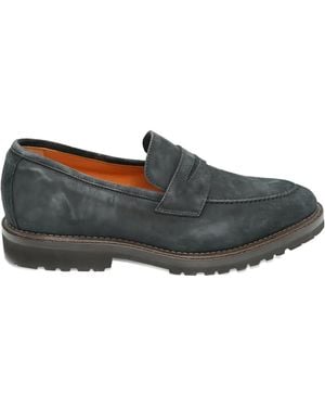 Andrea Ventura Firenze Mocasines penny Norvegese de ante - Negro