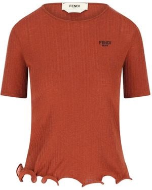Fendi Camiseta con volantes - Naranja