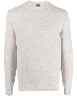 Fedeli Long-Sleeve Crew-Neck Jumper - White