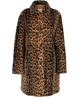 P.A.R.O.S.H. Leopard-Print Shearling Coat - Brown