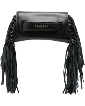 Orciani Bolso De Mano Con Flecos - Negro