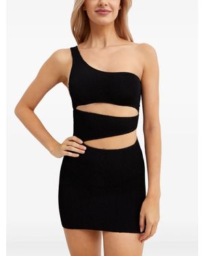 Bondeye Rico Asymmetric Mini Dress - Black