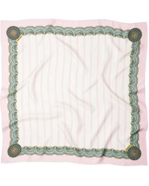 Versace Pañuelo Estampado De 90 X 90 Cm - Blanco
