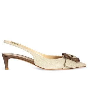 Roberto Festa Vega Slingback Court Shoes - Metallic