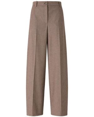 Pinko Checked Wide-Leg Pants - Brown