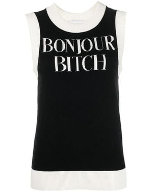 Viktor & Rolf Two-Tone Intarsia Knitted Tank Top - Black