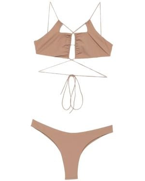 Amazuìn Jadia Ruched-Detail Bikini - White
