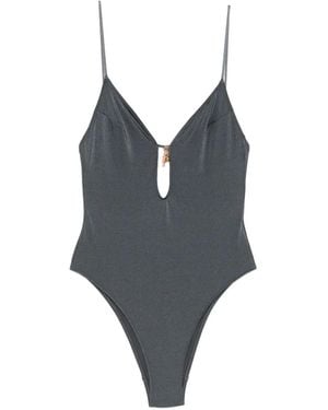 MC2 Saint Barth Crunchy Charm-Embellished Cut-Out Swimsuit - Grey
