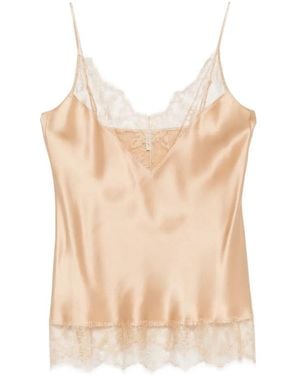 Carine Gilson Lace-Detail V-Neck Camisole - White