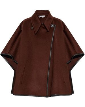Max Mara Long Cropped Cape - Brown