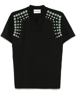 Des Phemmes ビジュートリム Tシャツ - ブラック