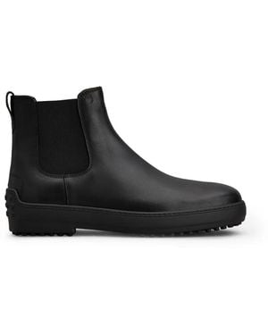 Tod's Gommino Chelsea-Boots Aus Leder - Schwarz