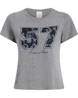 Cinq À Sept Lace T-Shirt - Grey