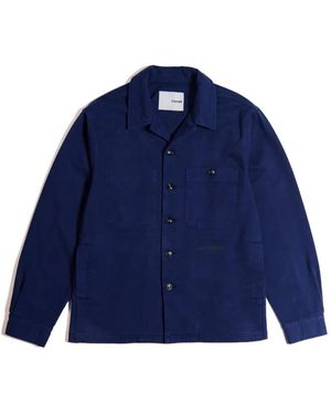 CIARAN X Parallelle Logo-Embroidered Cotton-Twill Overshirt - Blue