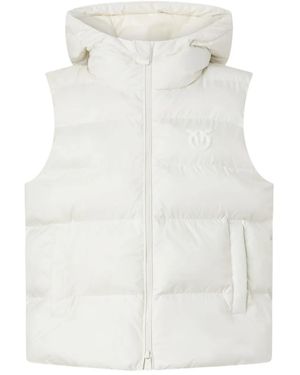 Pinko キルティング フーデッドベスト - ホワイト