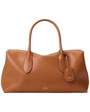 Polo Ralph Lauren Logo-Print Tote Bag - Brown