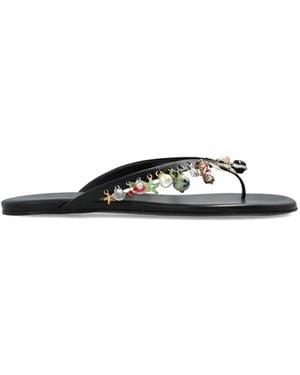 Christopher Esber Memento Charm-Embellished Leather Flip-Flops - White