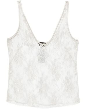 Tom Ford Lace-Overlay Top - White