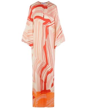 Raquel Diniz Abstract-Print Silk Dress - Pink