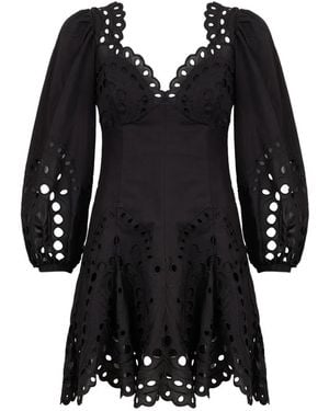 Charo Ruiz Robe Courte Esmare À Broderies - Black