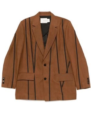 Feng Chen Wang Stripe-Detail Blazer - Brown