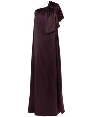 ROKSANDA Aeris Bow-Detail One-Shoulder Maxi Dress - Purple