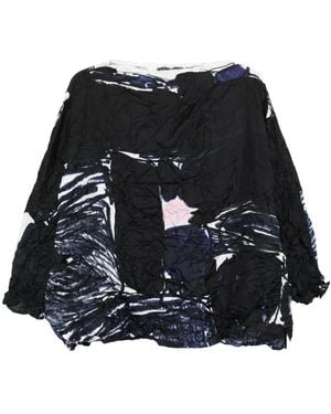 Daniela Gregis Abstract-Print Top - Black