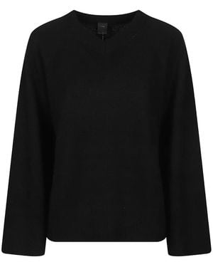 Pinko V-Neck Raglan-Sleeve Sweater - Black