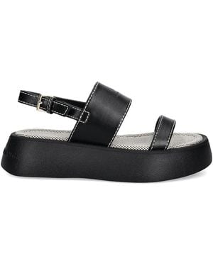 ARMANI EXCHANGE Double-Strap Platform Sandals - Black