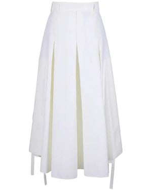 Akris Jupe Plissée À Taille Ceinturée - Blanc