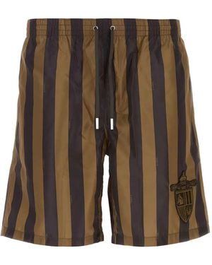 Fendi Badeshorts Mit Print - Braun