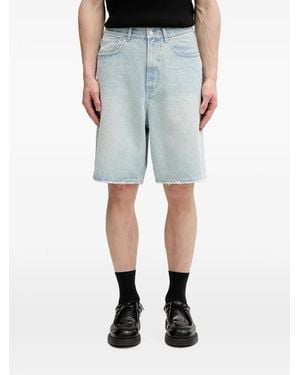 Beams Plus Pantalones Vaqueros Cortos Sin Rematar - Azul
