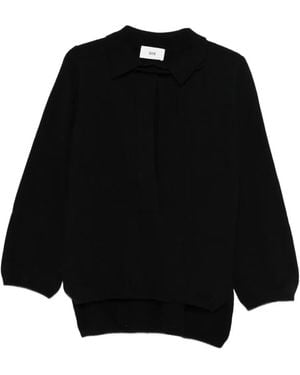 SOLOTRE ポロカラー セーター - ブラック