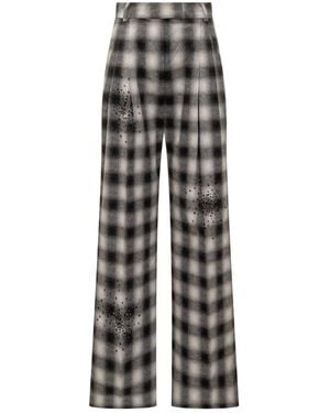 Des Phemmes Geruite Verfraaide Broek - Grijs