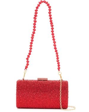 Serpui Ellen Siam Clutch Mit Kristallen - Rot