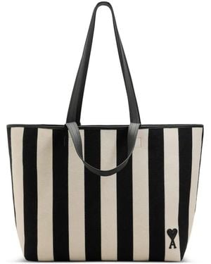 Ami Paris "Ami De Coeur" Shopping Bag - Black