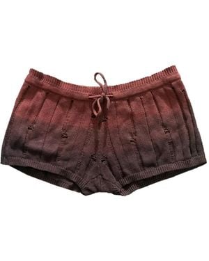 Leslie Amon Distressed Ombré-Effect Mini Shorts - Brown