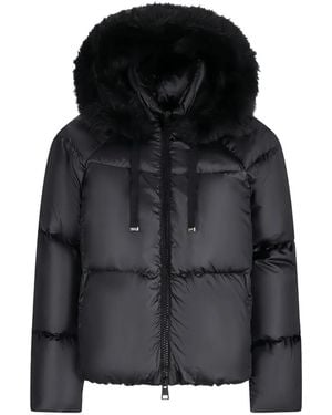 Herno Faux-Fur Trim Puffer - Black