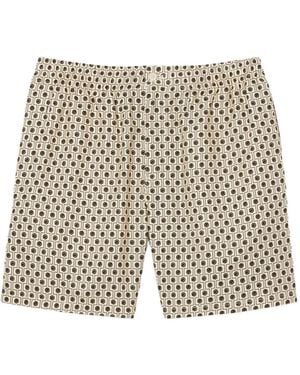 Lacoste Geometric-Print Shorts - White