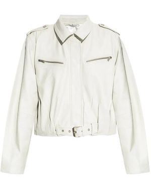 Gestuz Chaqueta Con Cinturón - Blanco