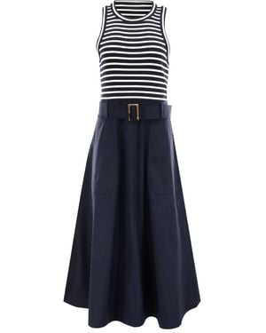 Veronica Beard Jordyn Kleid mit Gürtel - Blau
